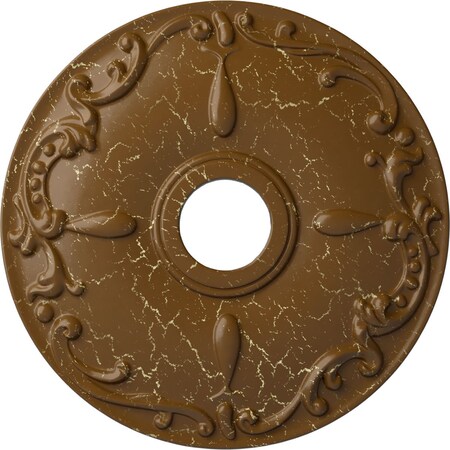 Kent Ceiling Medallion (Fits Canopies up to 5"), 18"OD x 3 1/2"ID x 1 1/4"P, Smokey Topaz Crackle